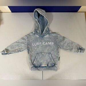 Little Bipsy Hooded Sweatshirt Sz 18-24m Teal Unisex Stone Washed surf camp